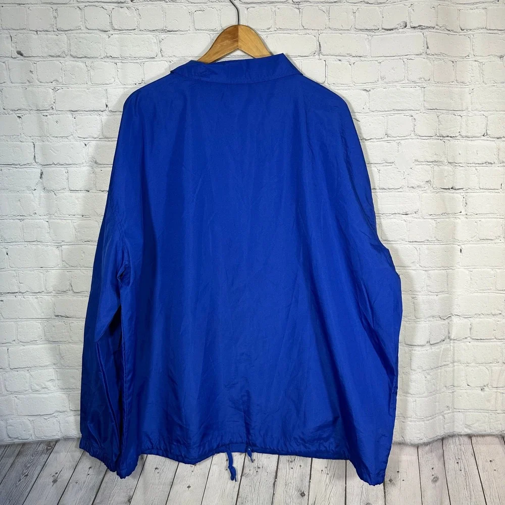 NBA Golden State Warriors Coaches Jacket Mens 2XL Blue‎ Snap Front Windbreaker